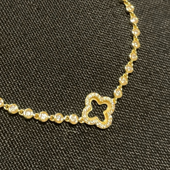 Rachel Zoe Sterling Silver Gold Clover bracelet - Picture 2 of 3